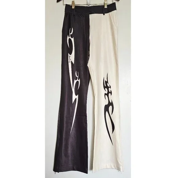 House of Sunny Total Tribal High Waist Light Flare Stretch Pant US 4 Chocolate - Picture 2 of 14